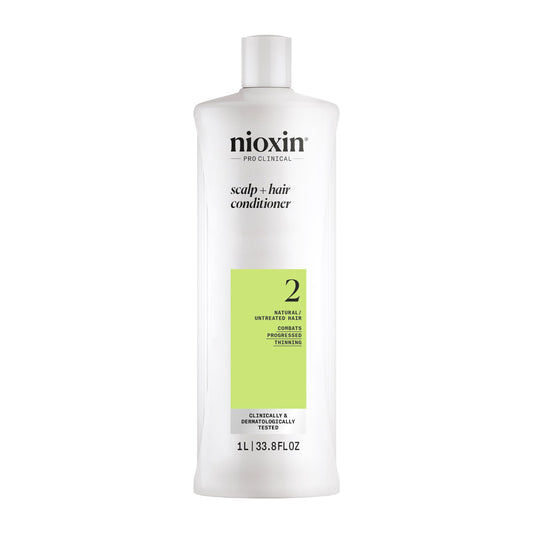 Nioxin System 2 front packaging showing full-size bottle and brand benefits