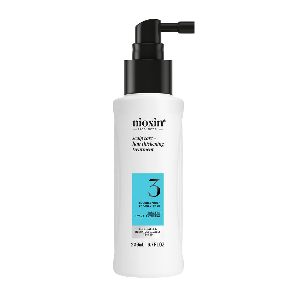 NIOXIN front bottle showing product and benefits for fuller-looking hair