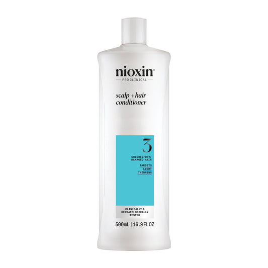Nioxin System 3 front packaging showing product and benefit of thicker-looking hair