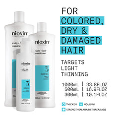 Nioxin System 3 creamy conditioner texture close-up for lightweight hydration