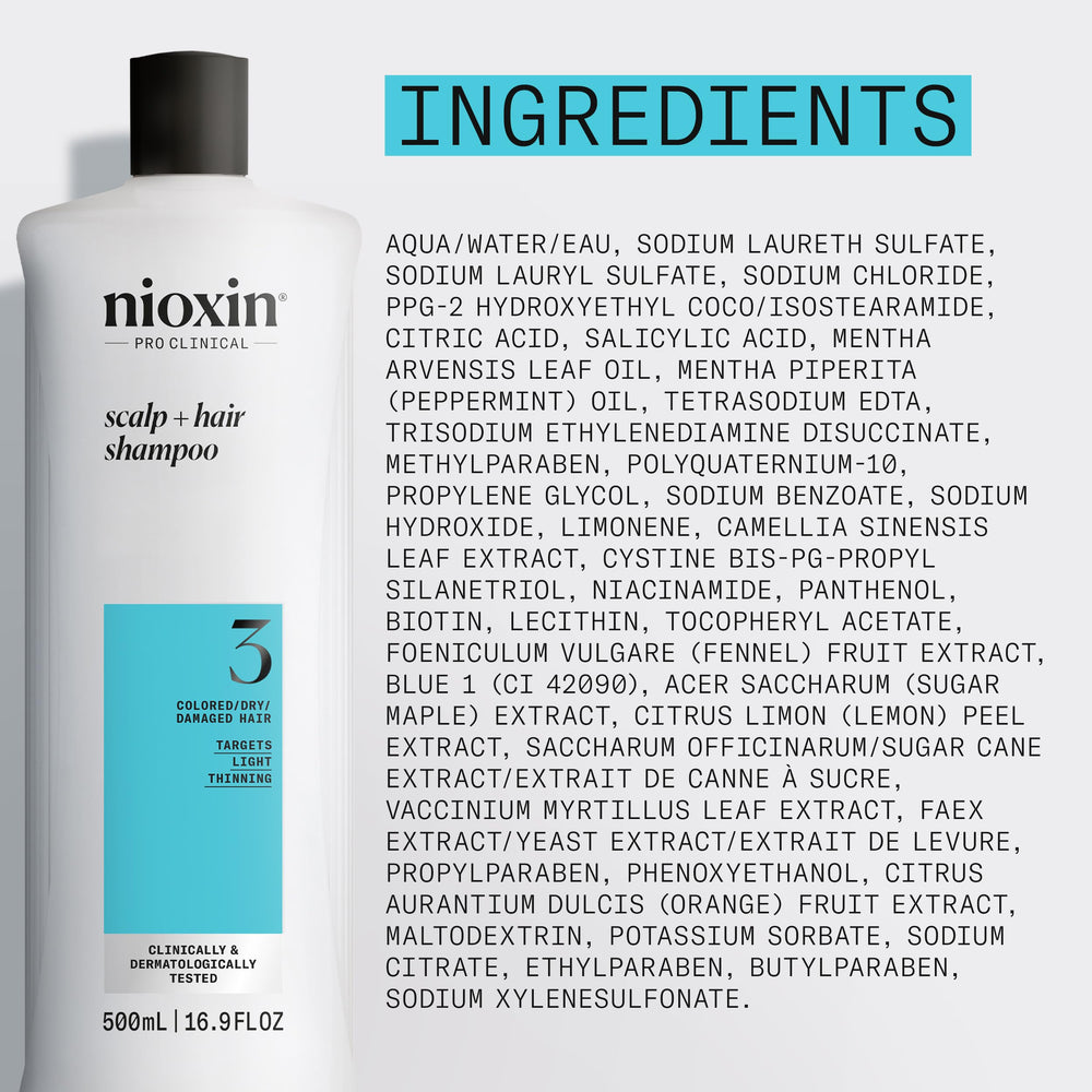 NIOXIN in-shower use showing application to wet hair for improved scalp health