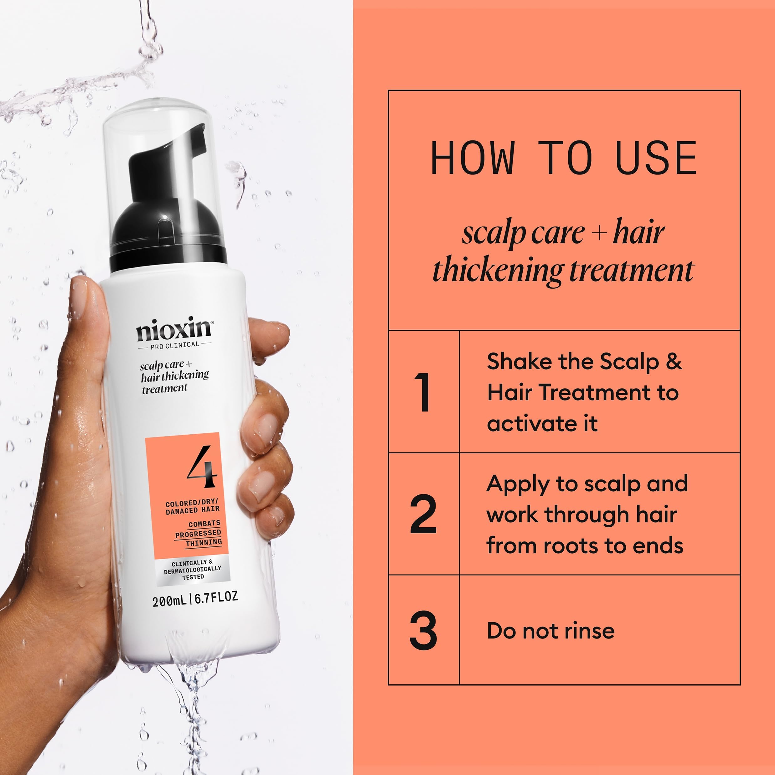 NIOXIN bottle beside common objects to show the 6.8 fl oz size