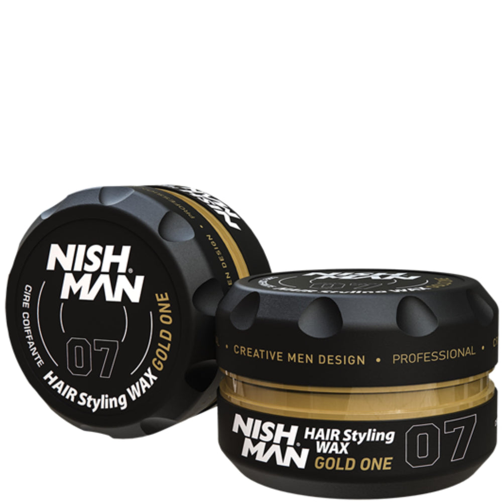 nishman jar on bathroom shelf lifestyle shot suggesting everyday grooming convenience