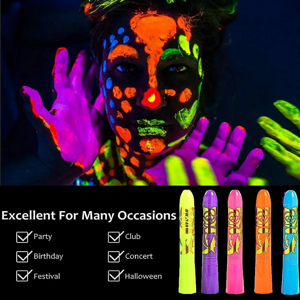 NIUEFH body stripe detail under UV light showing vivid glow effect benefit