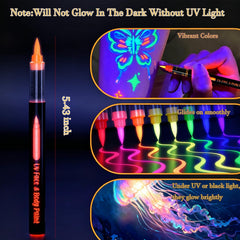 NIUEFH color array of eight neon pens showcasing vibrant party-ready hues