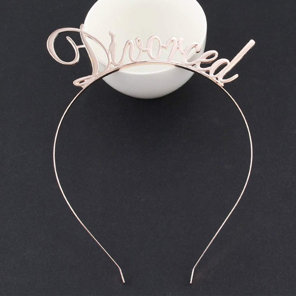 niumanery rose gold headband on model adds playful celebratory flair