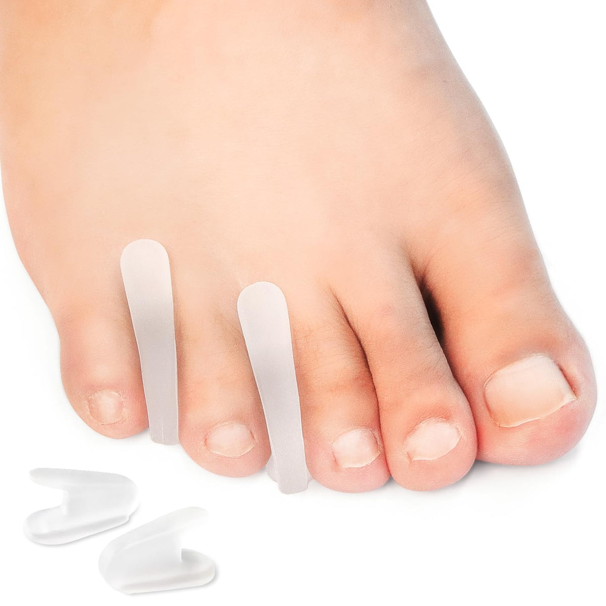 Niupiour front packaging showing 10 medium toe separators and clear product benefits