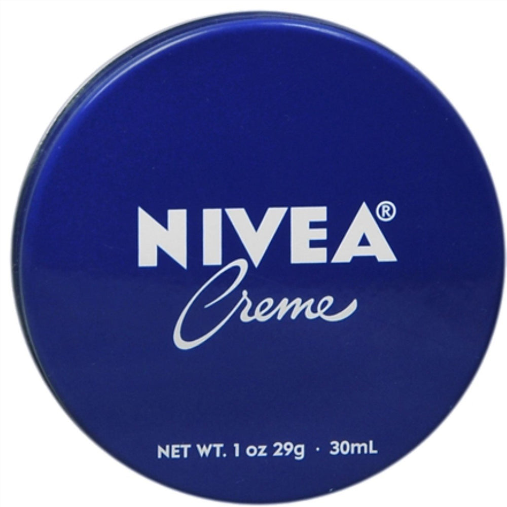 NIVEA 1 oz tin front view showing compact travel-friendly moisturizer