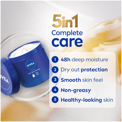 NIVEA almond oil being applied to forearm showing hydration benefit