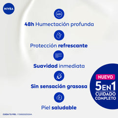 NIVEA back label focused on ingredients and clear usage guidance