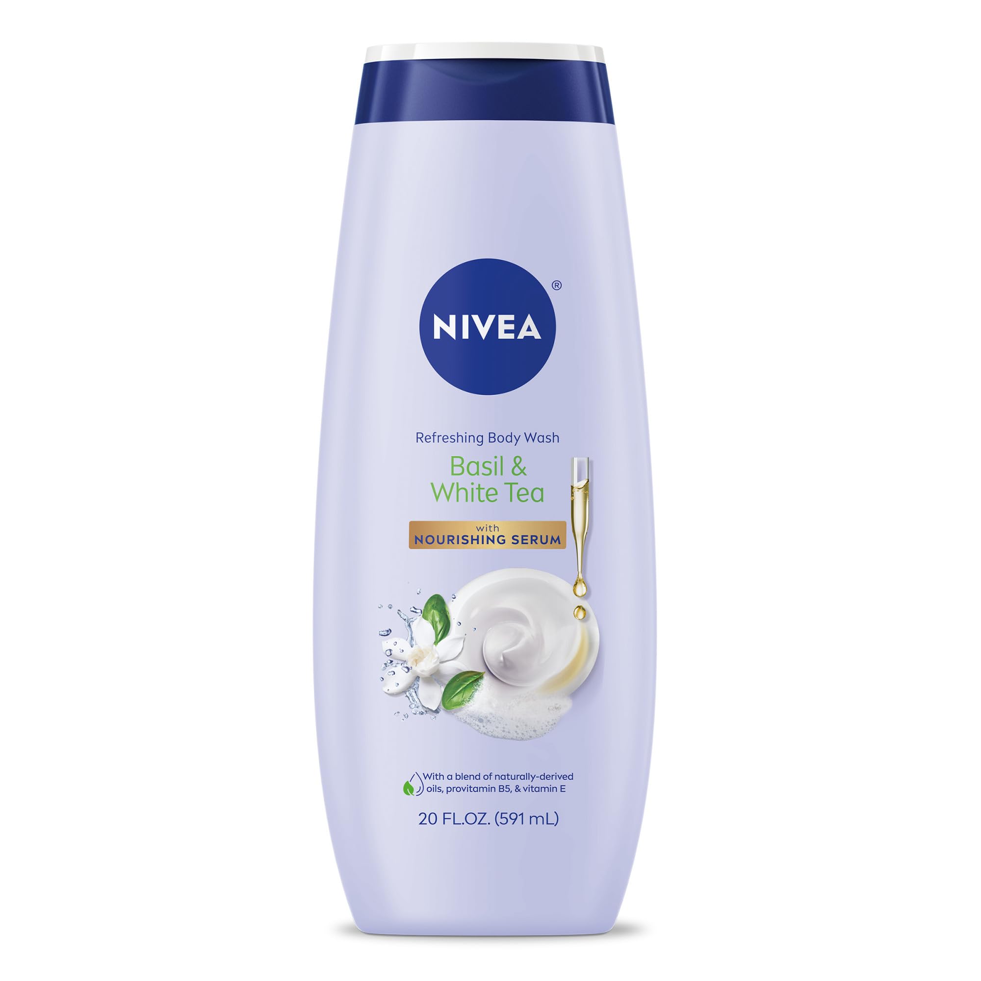 NIVEA front packaging showing basil and white tea scent and benefit