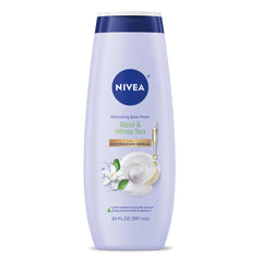 NIVEA front packaging showing basil and white tea scent and benefit