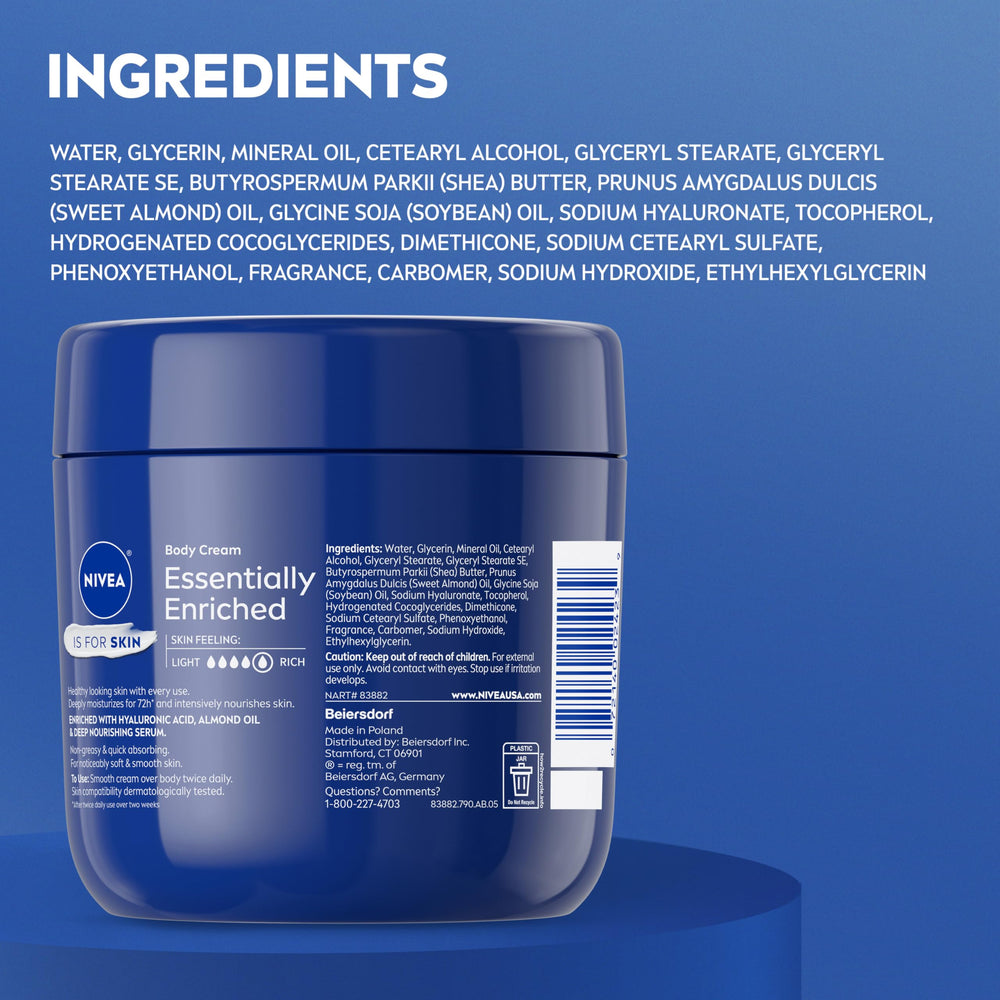 NIVEA jar on bathroom shelf suggesting daily skincare routine benefit
