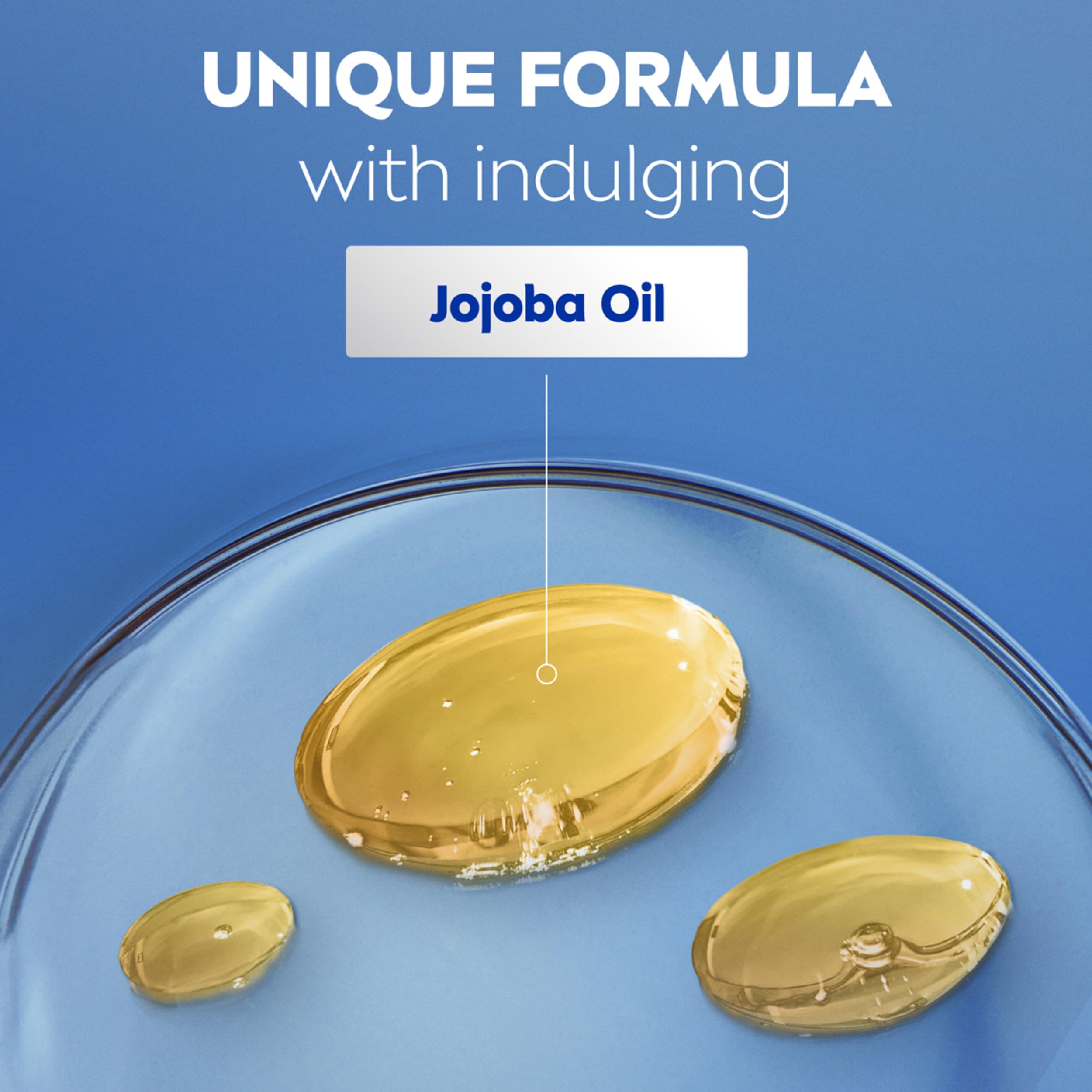 NIVEA beside hand to show 16.9 fl oz scale for long-lasting supply