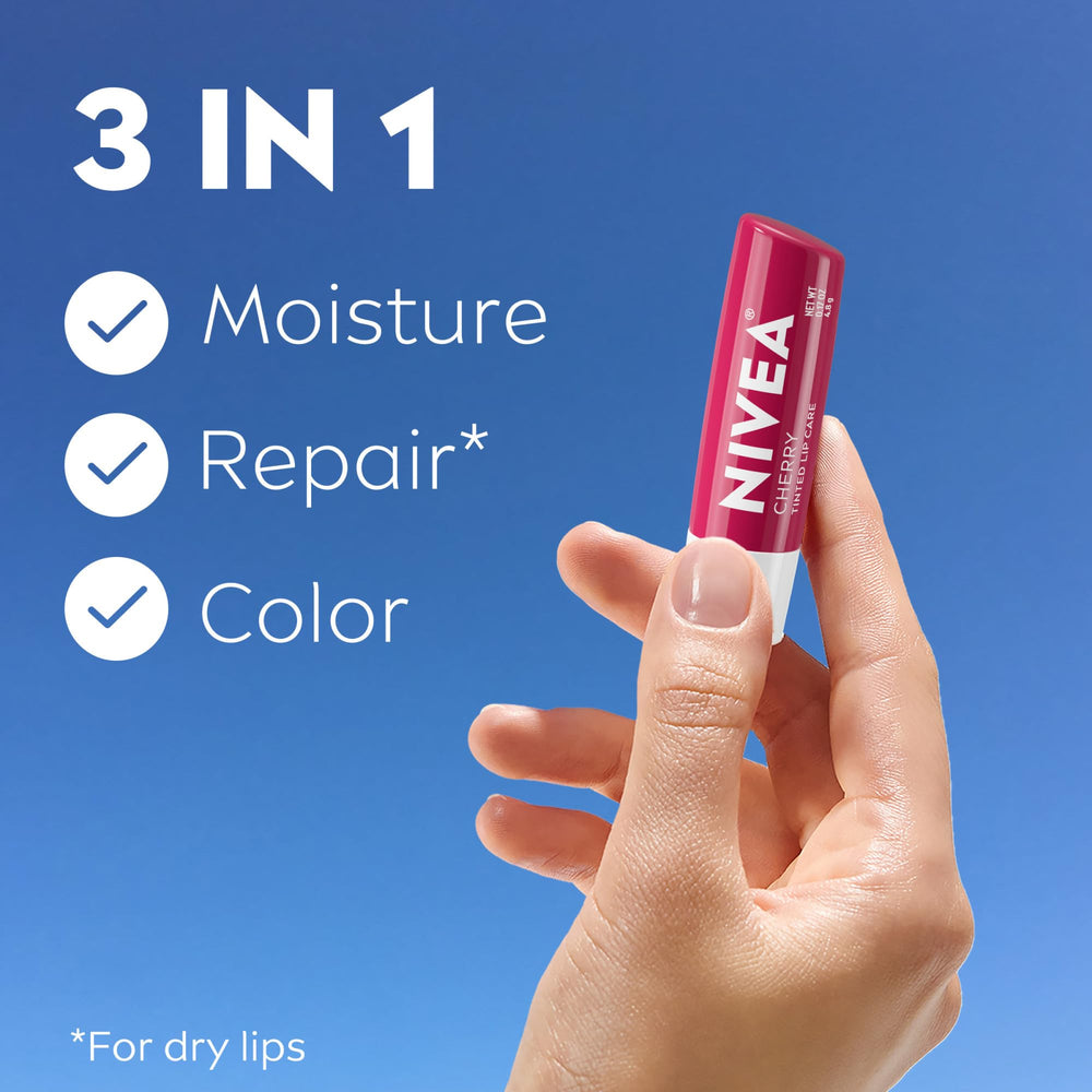 NIVEA cherry texture closeup highlighting creamy hydration benefit
