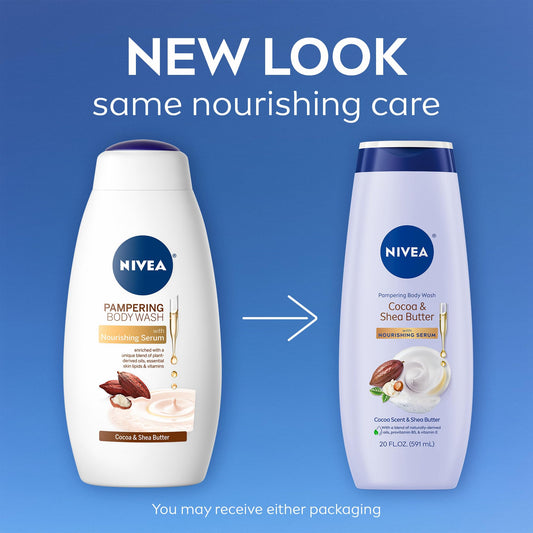 NIVEA close-up pump and label highlighting ingredients and ease