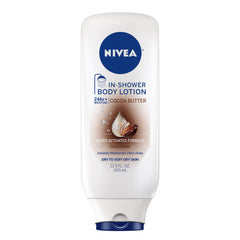 NIVEA bottle front view showing cocoa butter lotion and clear labeling for easy identification