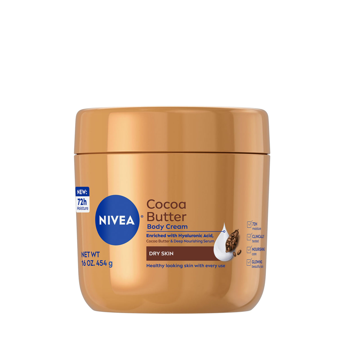 NIVEA jar front view showing cocoa butter cream and brand trust