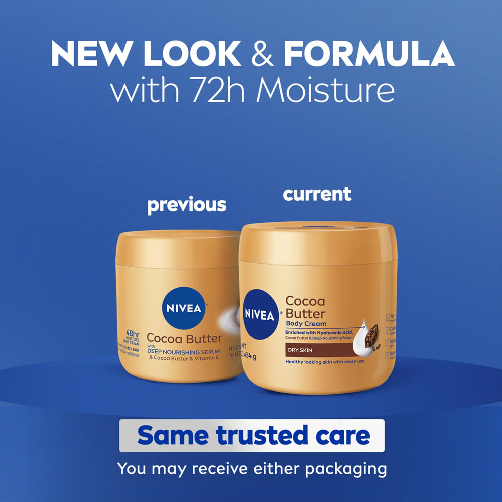 NIVEA open jar showing creamy texture for deep moisturization