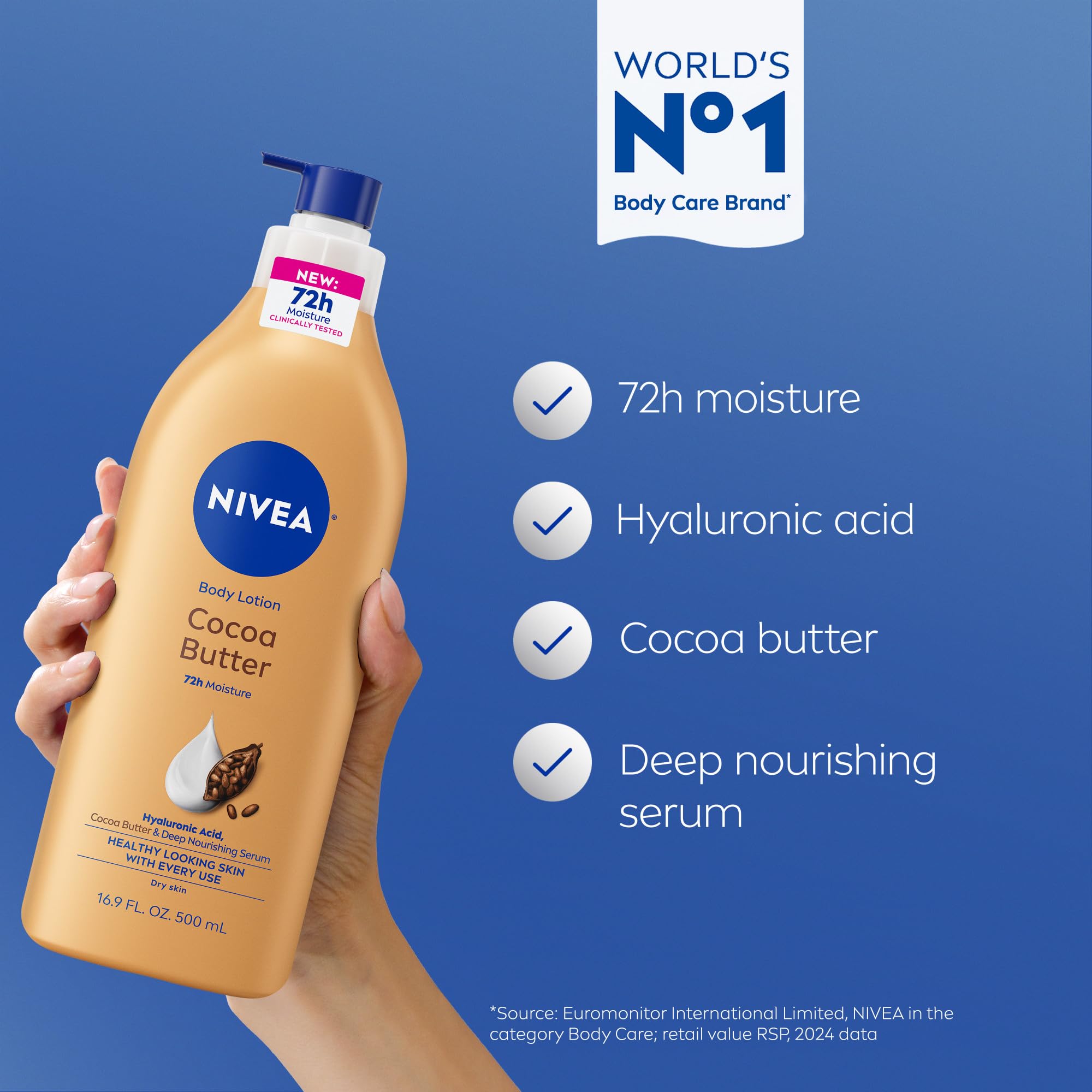 NIVEA spread on forearm showing quick absorption and smooth finish