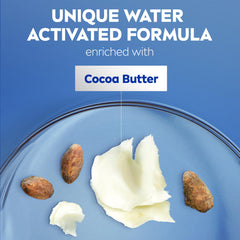 NIVEA lotion texture on palm highlighting creamy cocoa butter richness for soft skin