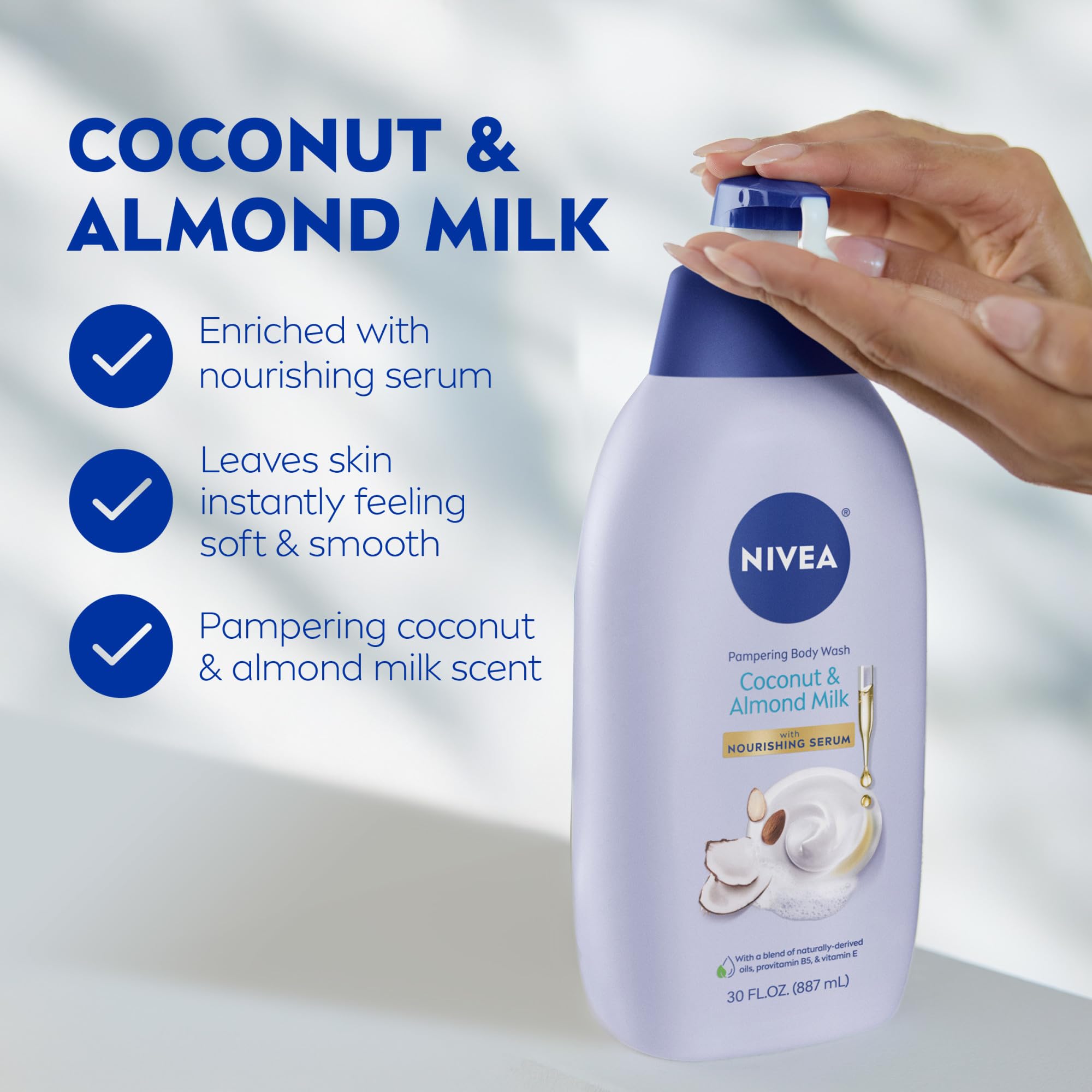 NIVEA serum drop close-up highlights nourishing oils for smoother skin