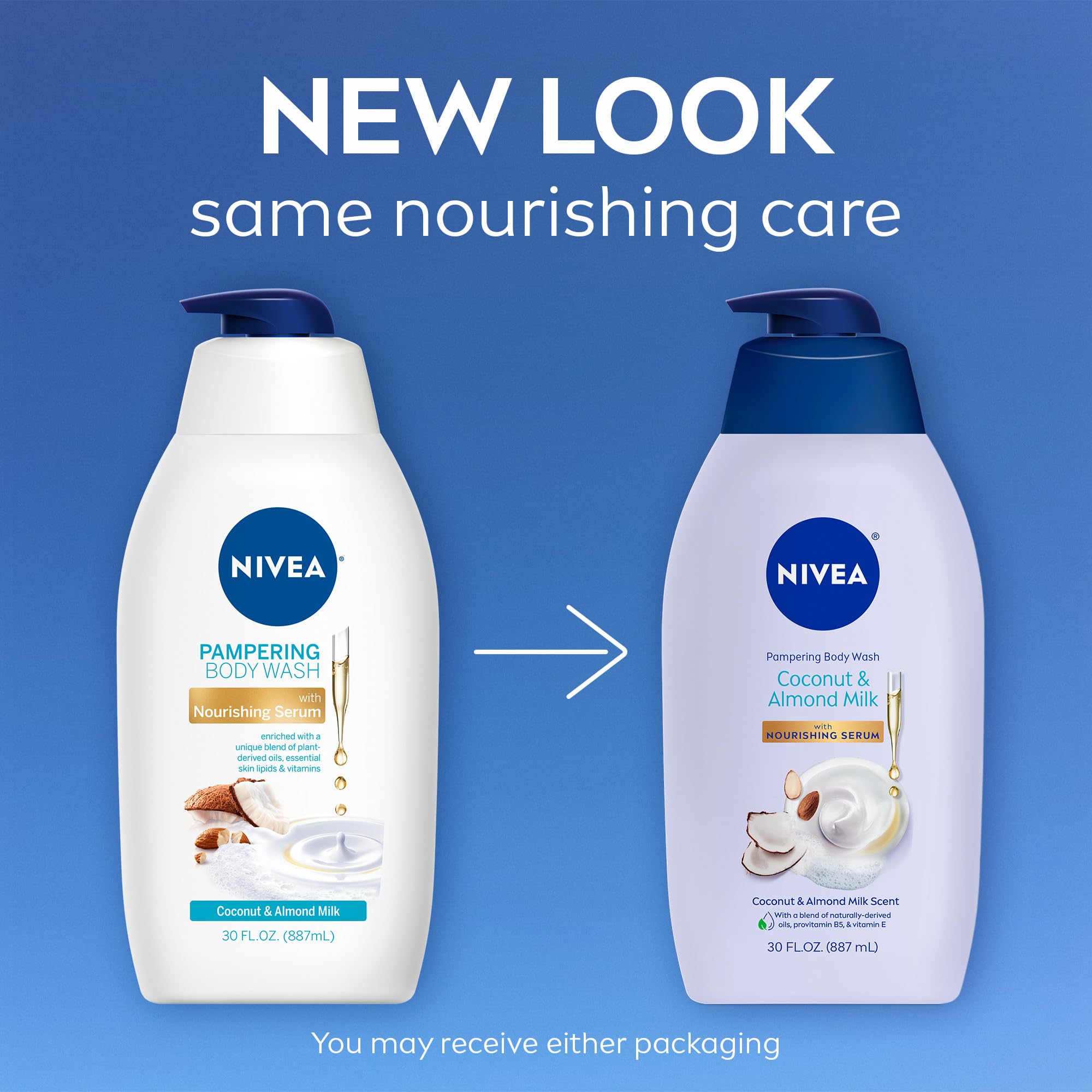 NIVEA natural-texture pour demonstrates creamy wash for hydrated skin