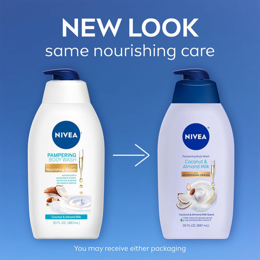 NIVEA natural-texture pour demonstrates creamy wash for hydrated skin