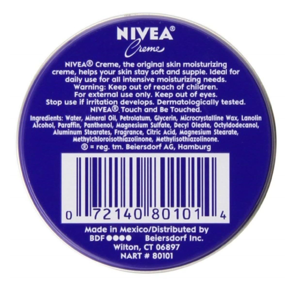 NIVEA open 1 oz tin close-up displaying creamy texture for smooth hydration
