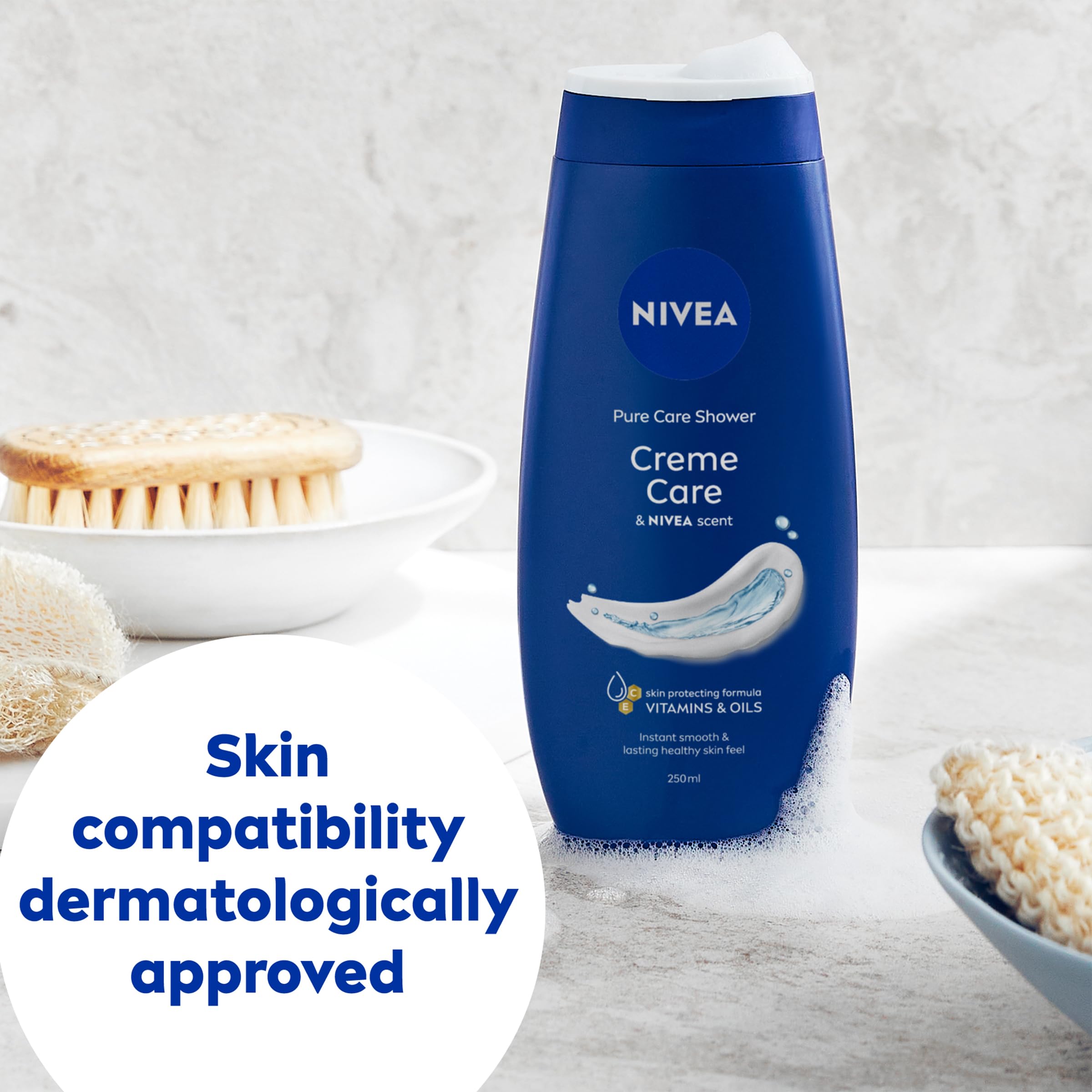 NIVEA on bathroom shelf in lifestyle scene suggesting everyday self-care routine