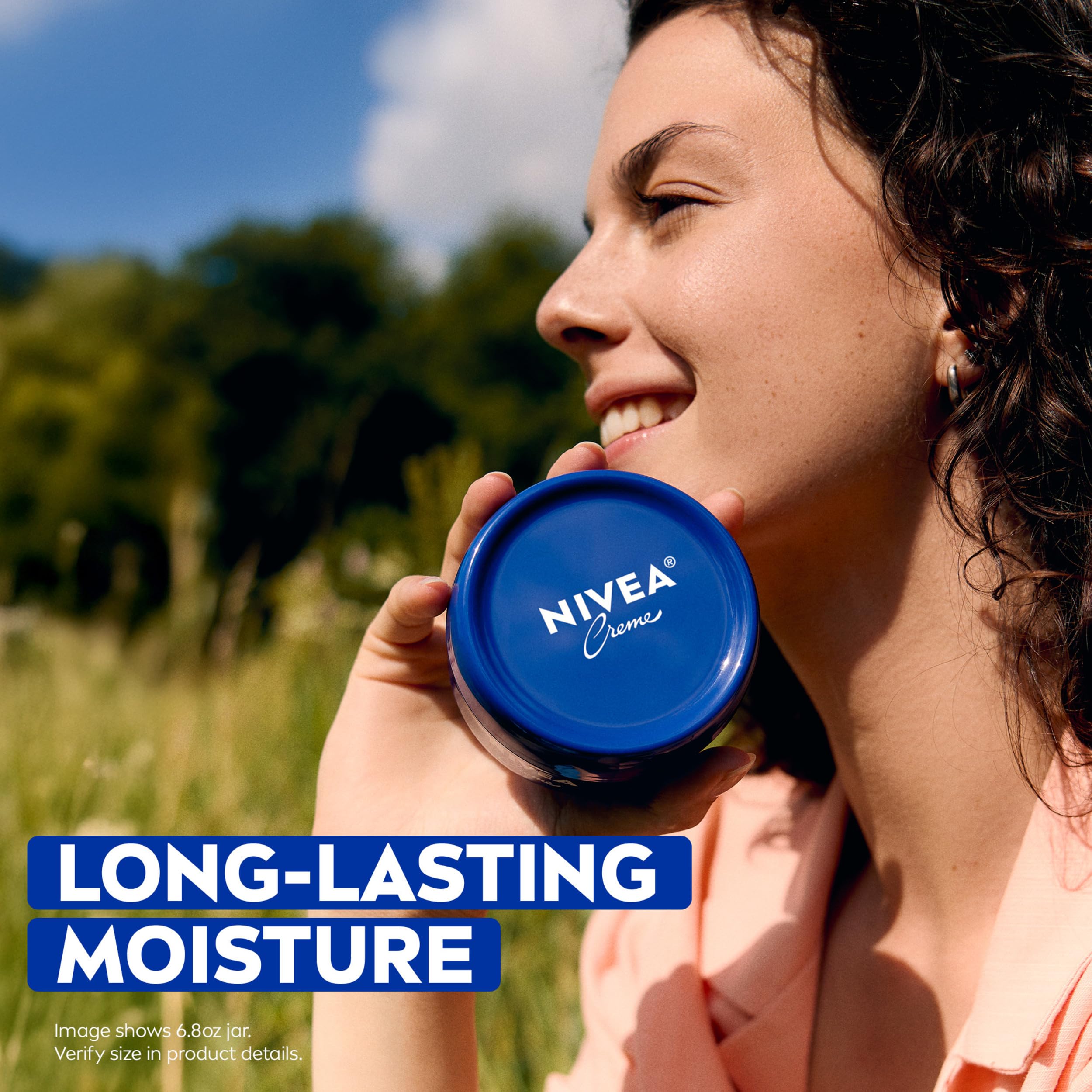 Applying NIVEA Creme to knee and elbow to soften rough skin effectively