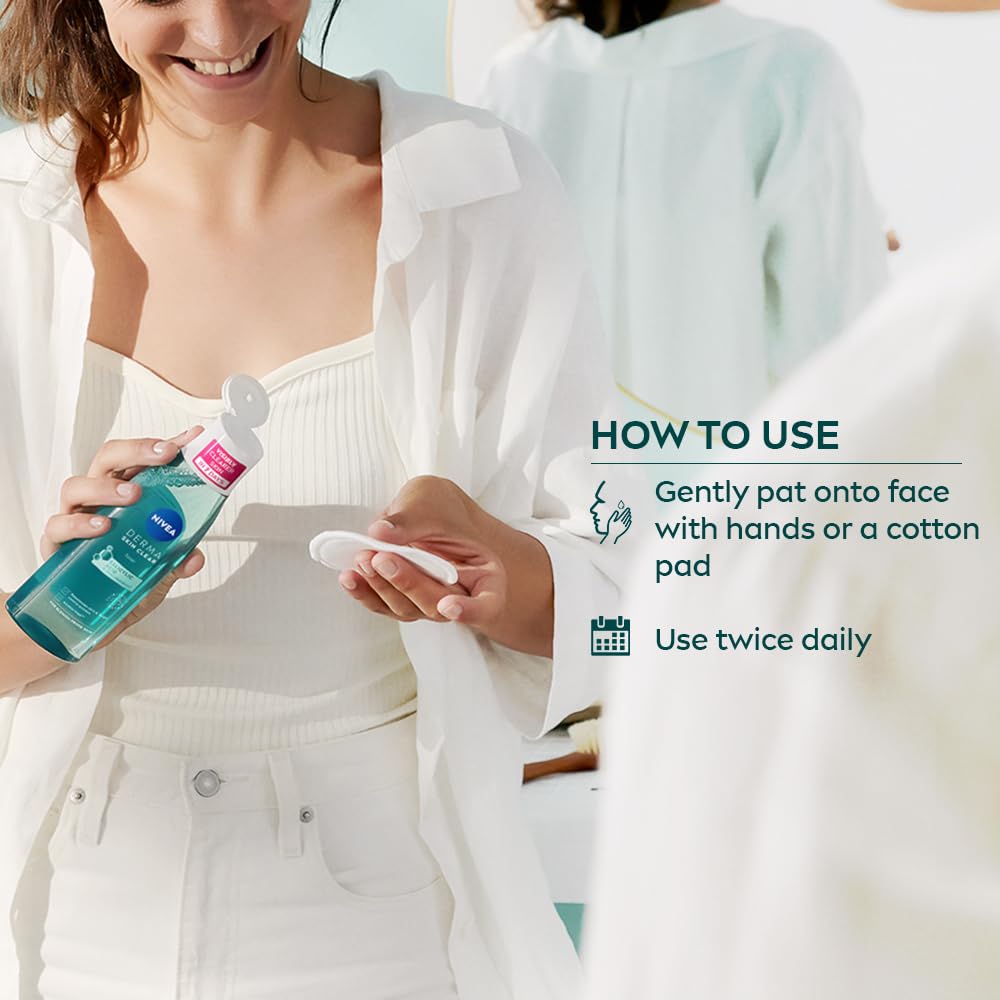 NIVEA toner texture on hand demonstrating lightweight, non-sticky feel