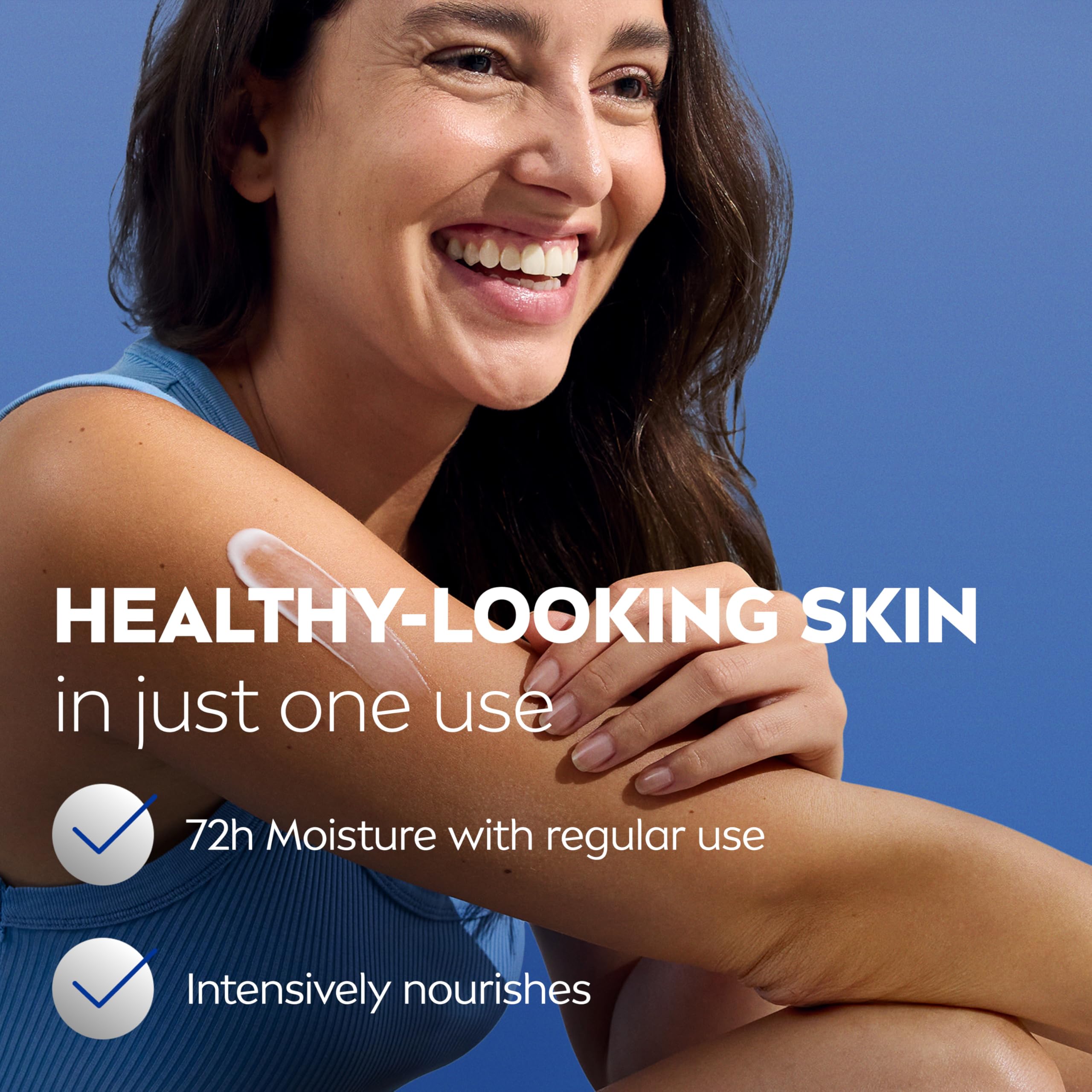 NIVEA smoothing cream onto elbow and knee for dry skin relief
