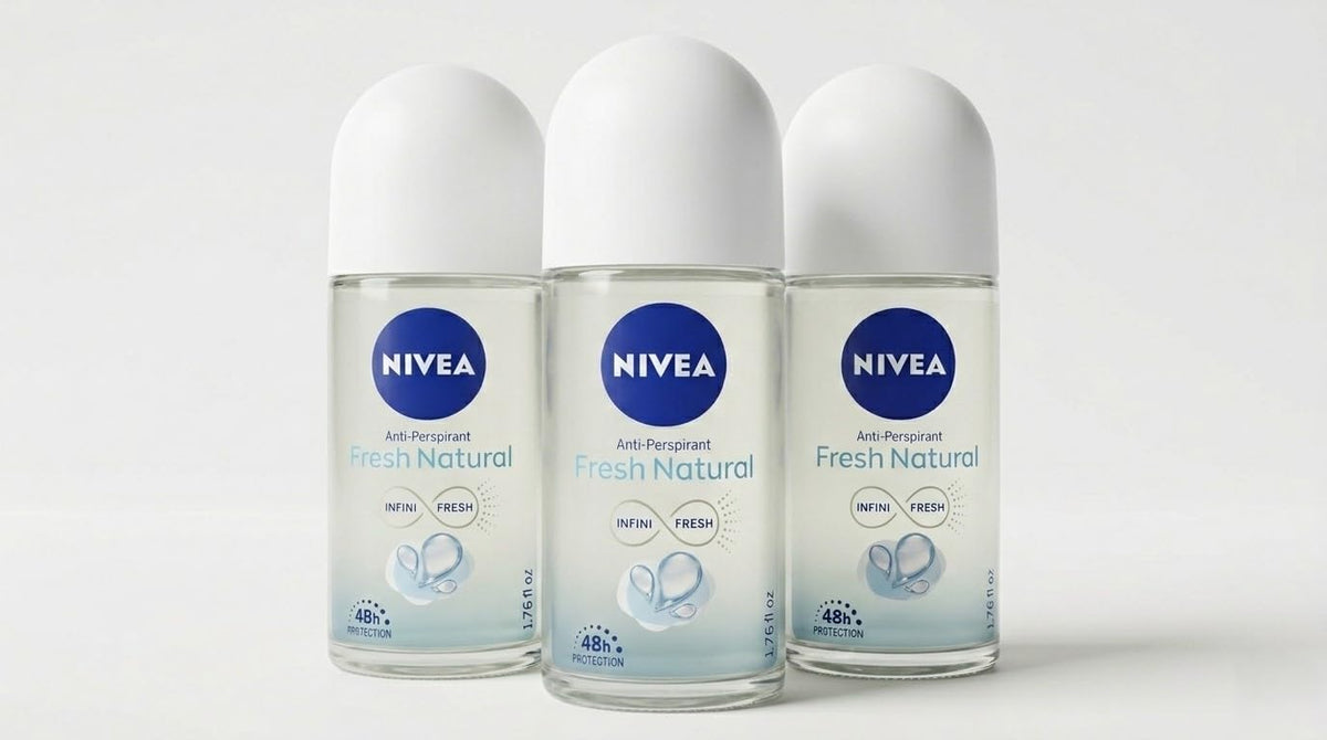NIVEA Fresh Natural roll‑on front view showing packaging and travel benefit