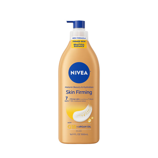 NIVEA front pump bottle showing packaging and size, highlights convenience