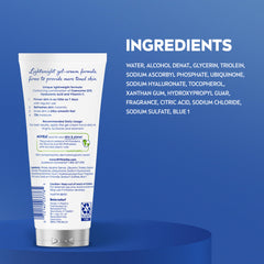 Person with smooth legs on beach after using NIVEA gel-cream showcasing visible results