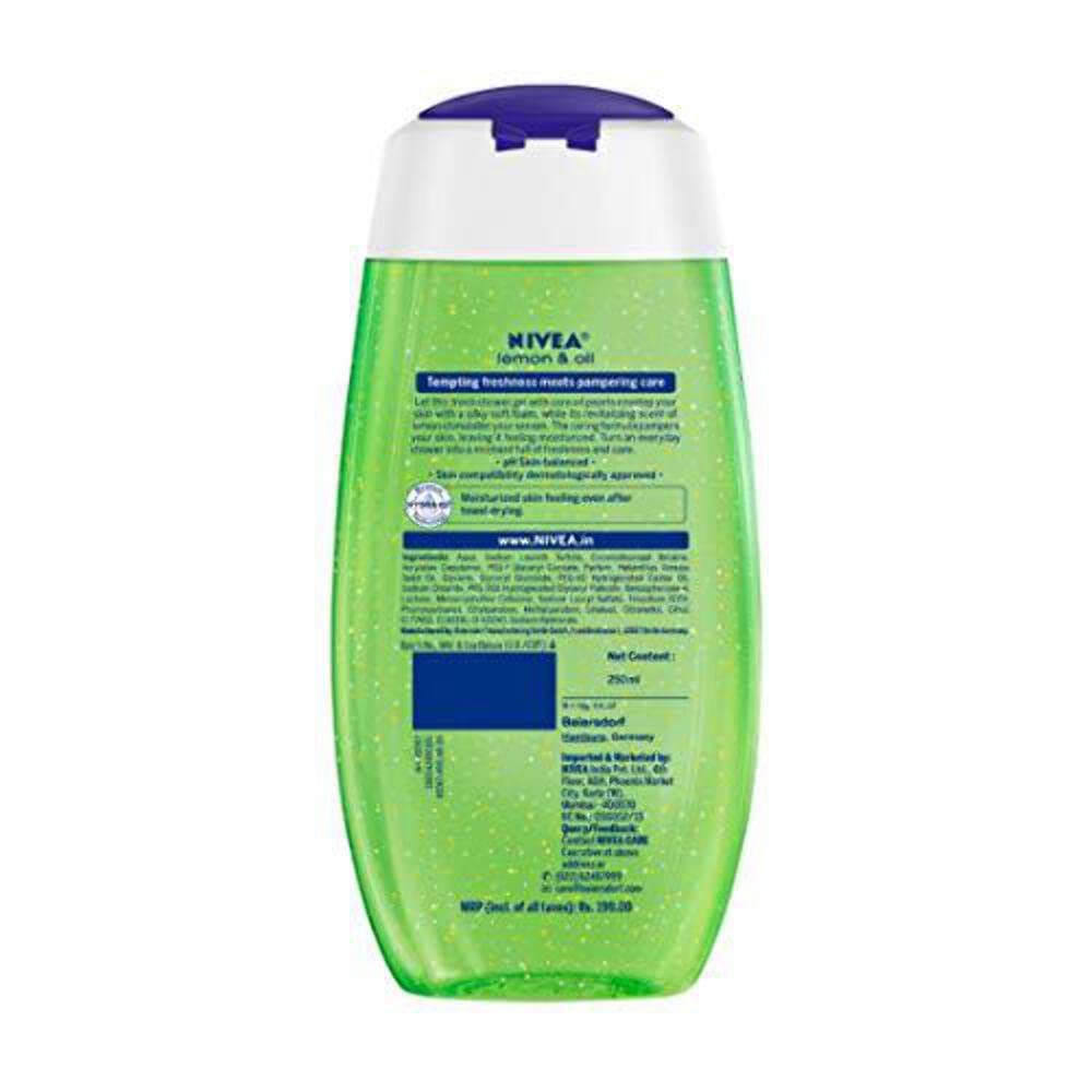 NIVEA shower gel on hand being applied showing easy use and quick lather benefit