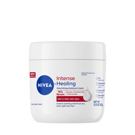 NIVEA jar front view showing product label and size benefits