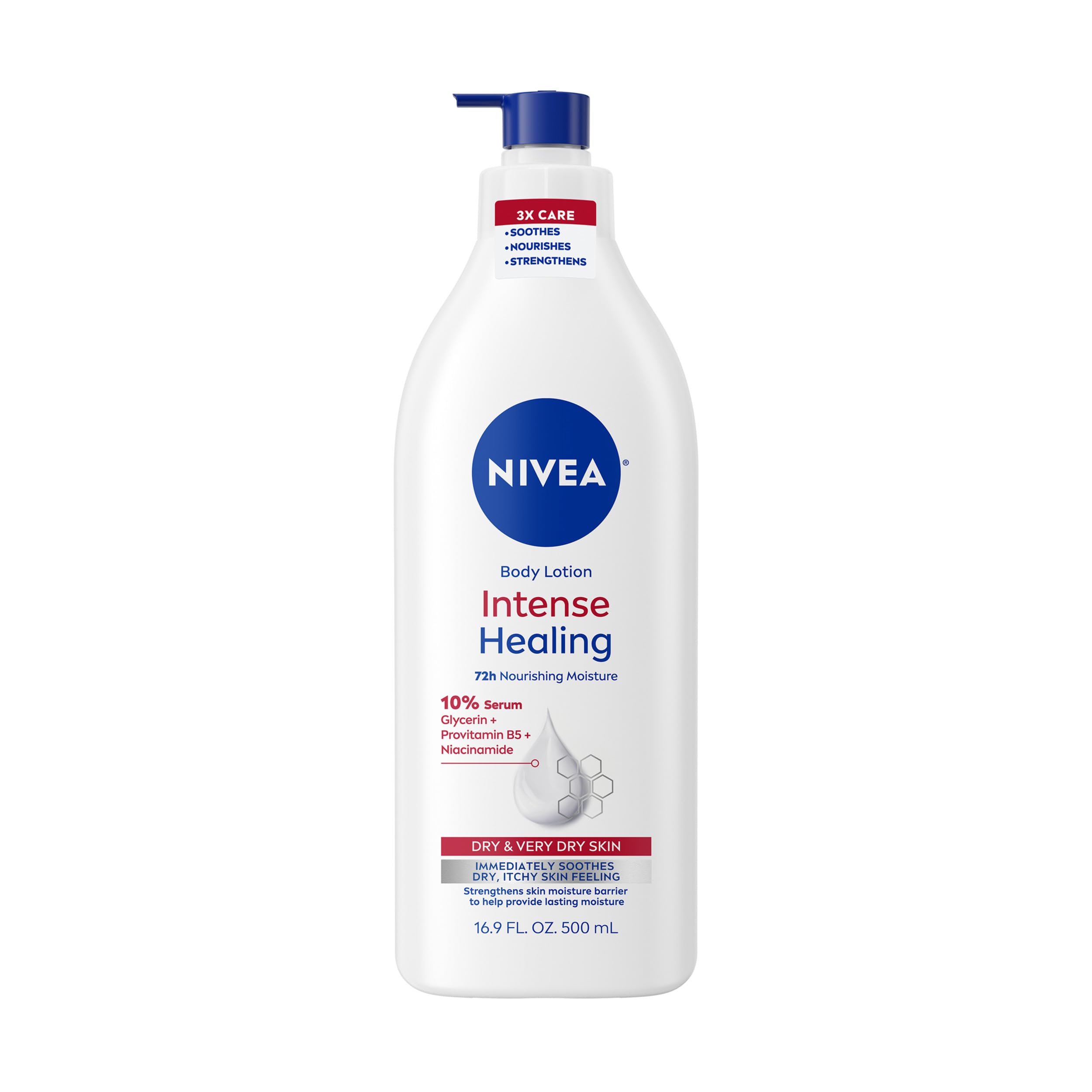 NIVEA front packaging showing bottle and benefits for quick selection