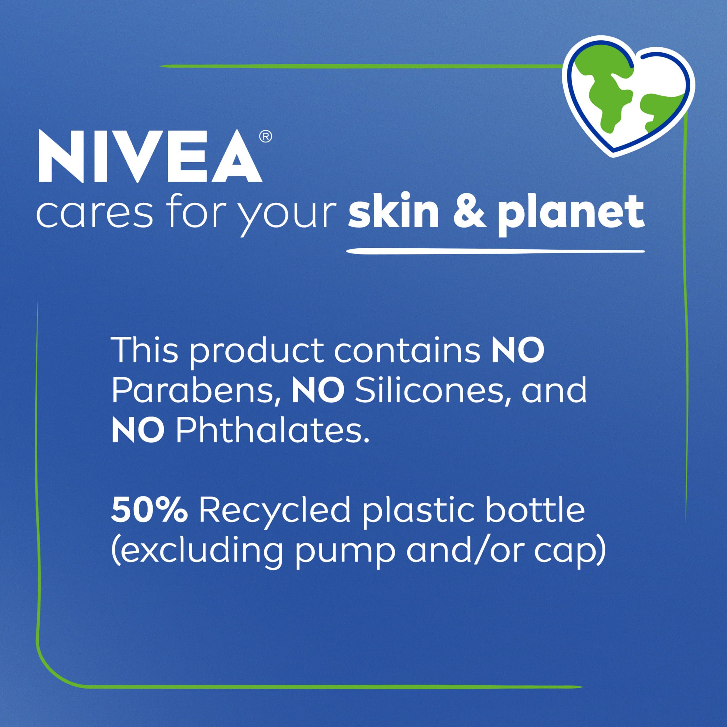 NIVEA ingredient label close-up showing dermatologically tested formula