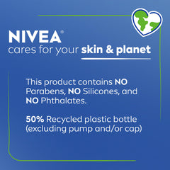 NIVEA ingredient label close-up showing dermatologically tested formula