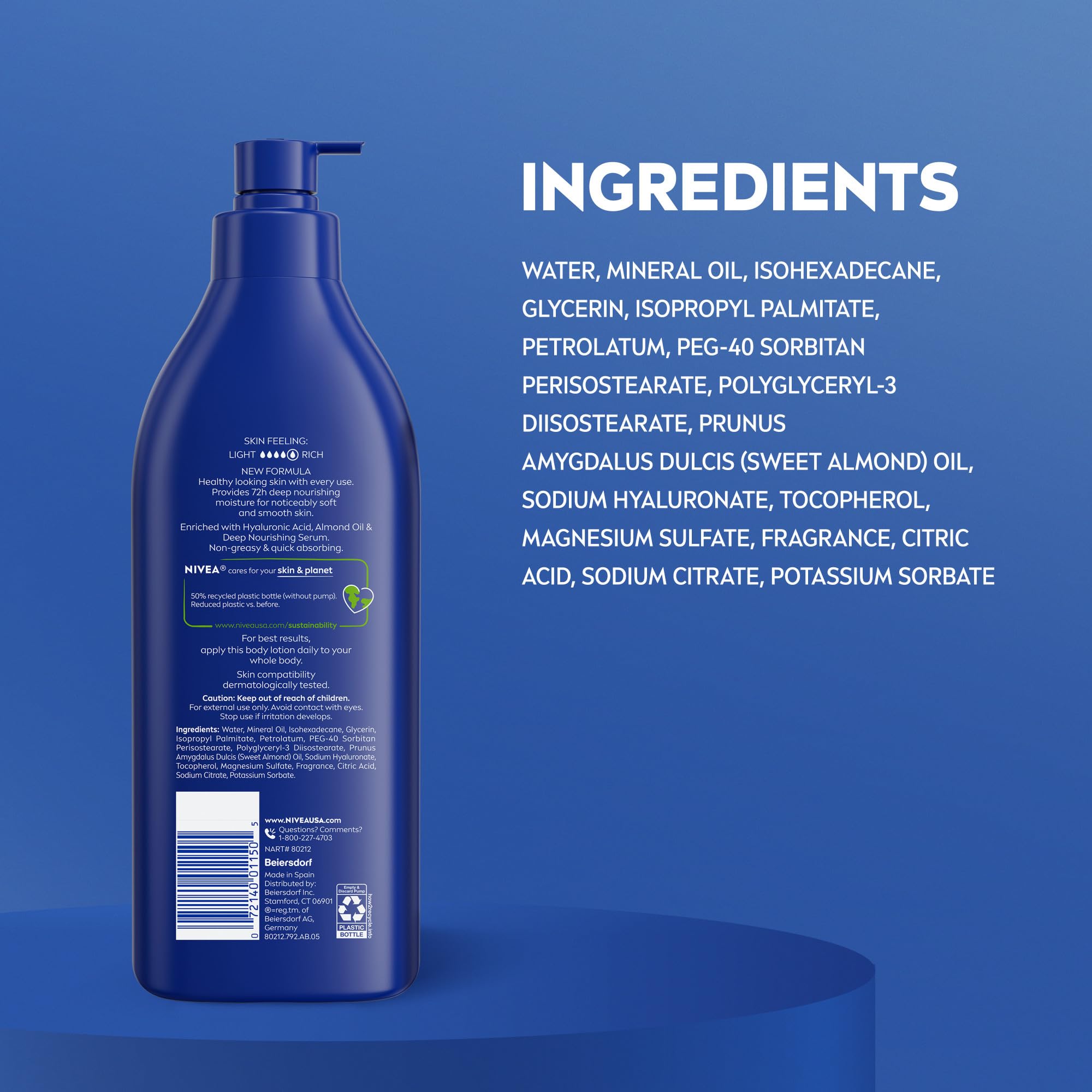 NIVEA bottle arranged on bathroom shelf conveying daily routine benefit