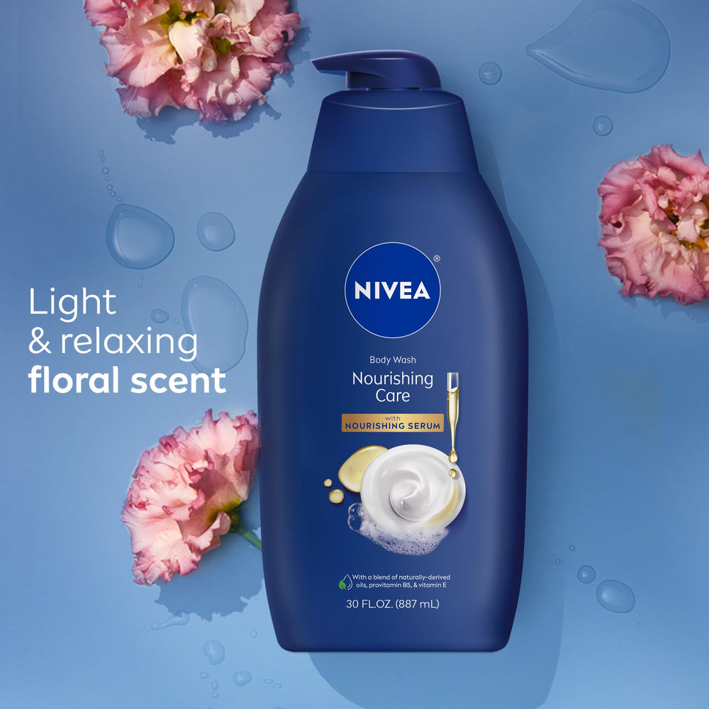 NIVEA lifestyle bathroom shelf showing daily shower routine benefit