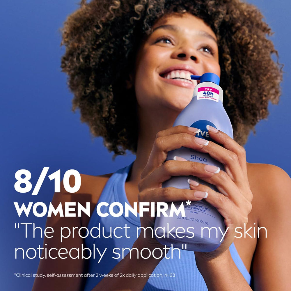 Before-and-after elbow showing NIVEA improves rough dry skin