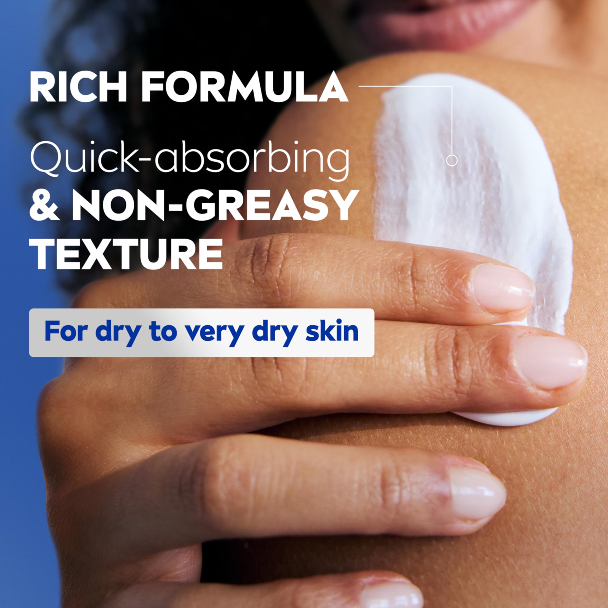 NIVEA lotion spread on hand demonstrating fast absorption and soft feel