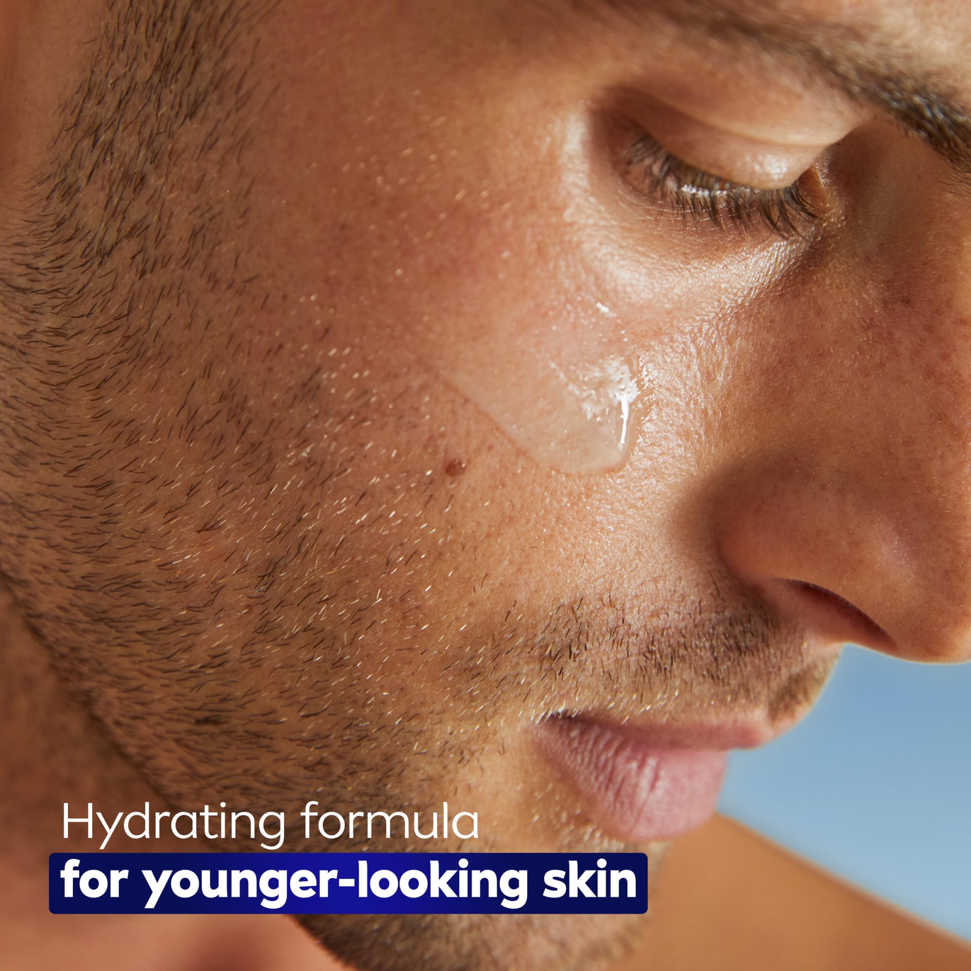 NIVEA MEN applying serum to face and neck, calming post-shave soothing benefit