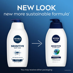 NIVEA MEN close-up label highlighting vegan, soap-free formula and features