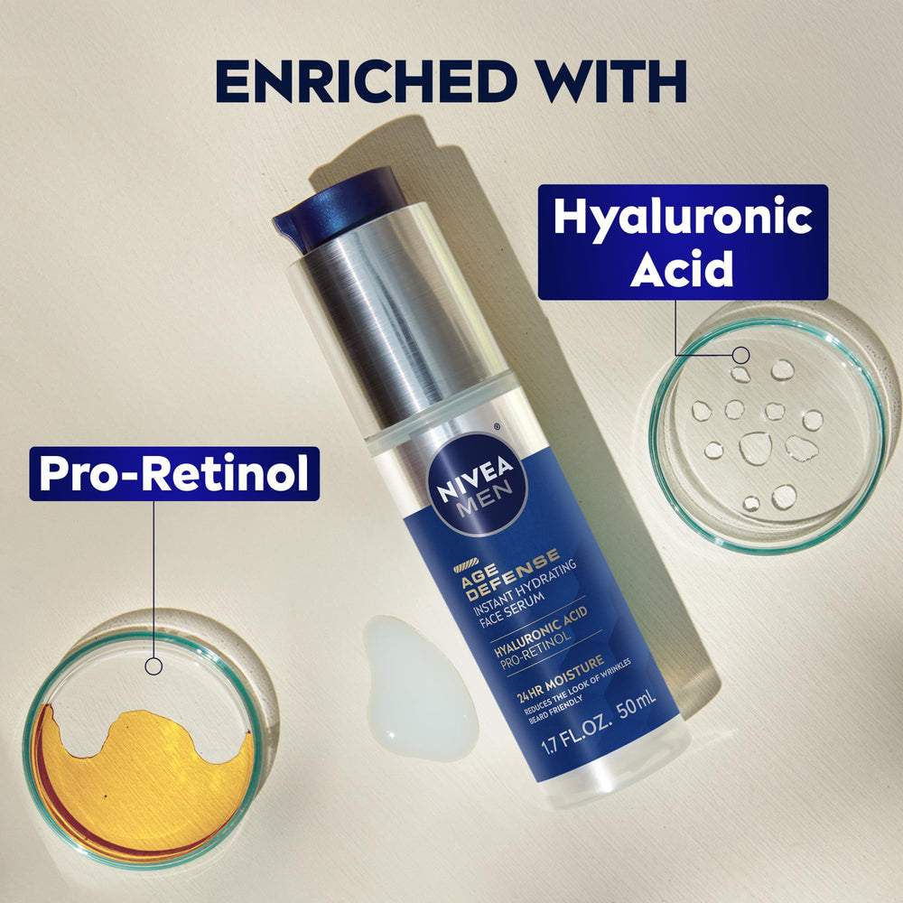 NIVEA MEN bottle in hand to show scale and travel-friendly 1.7 fl oz size