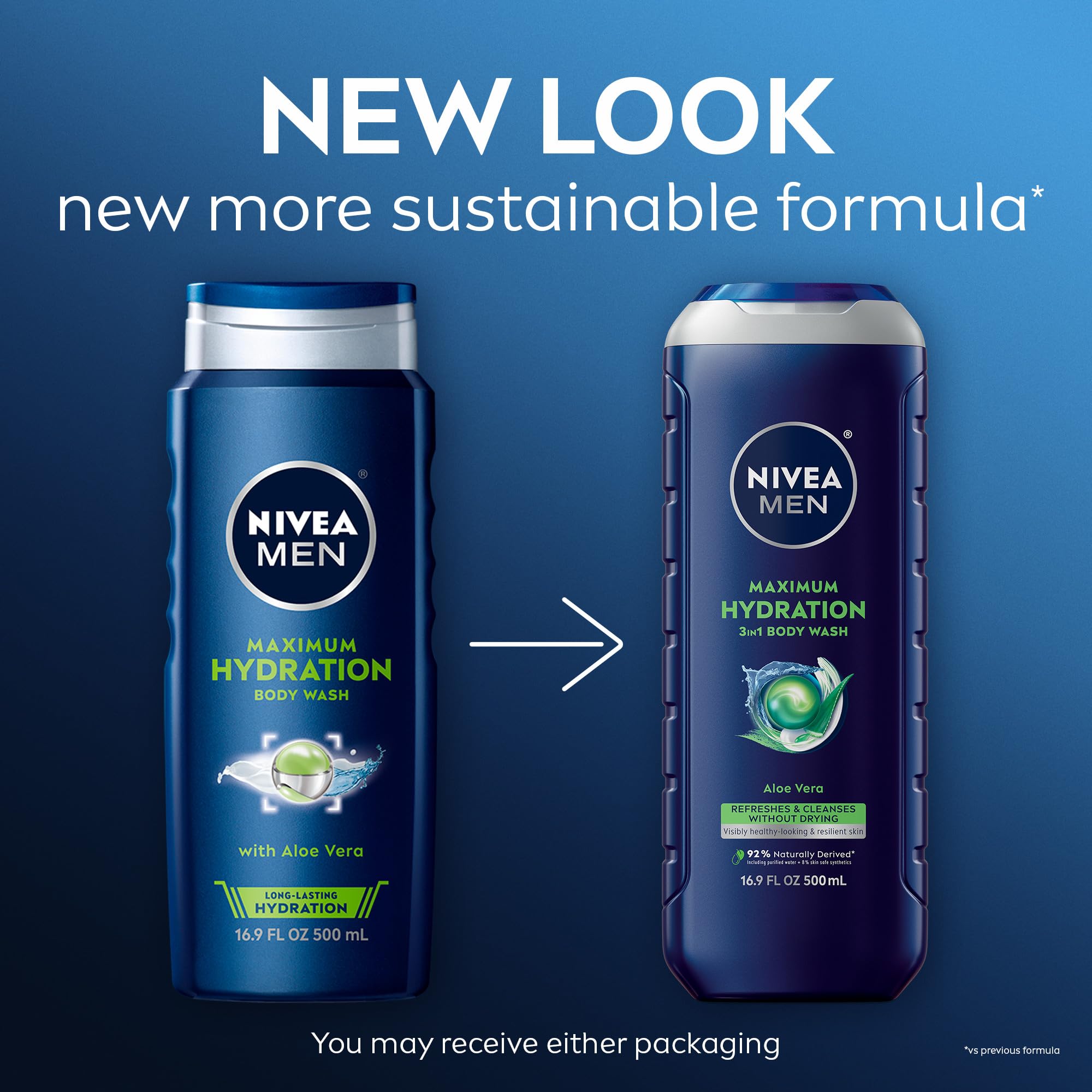 NIVEA MEN pump and label close-up highlighting easy-dispense convenience