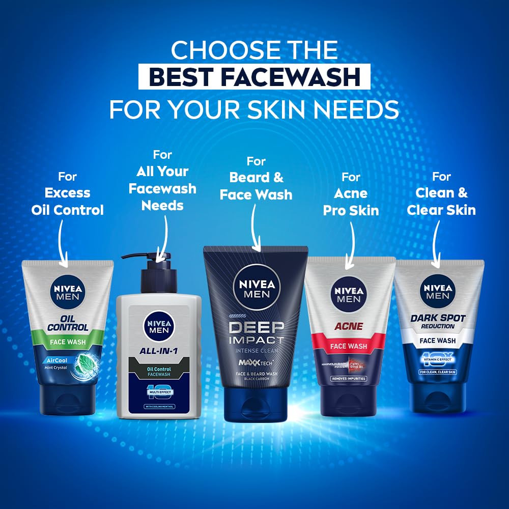 NIVEA Men tube arranged with grooming items showing routine-ready convenience benefit